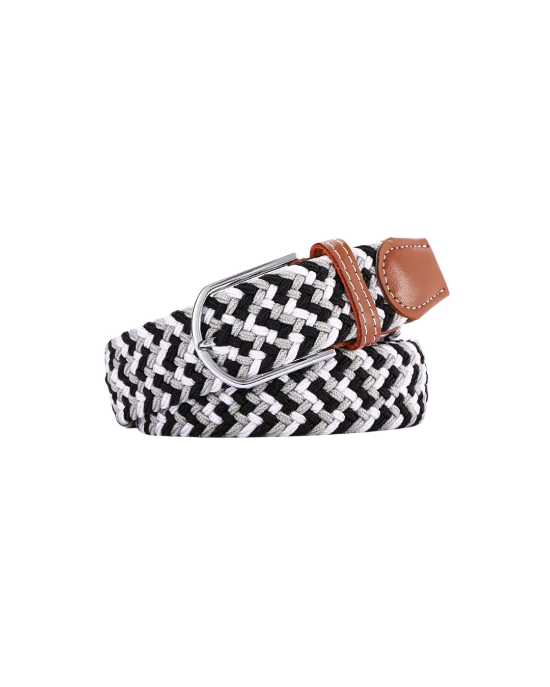Braided Belt - Grey & White