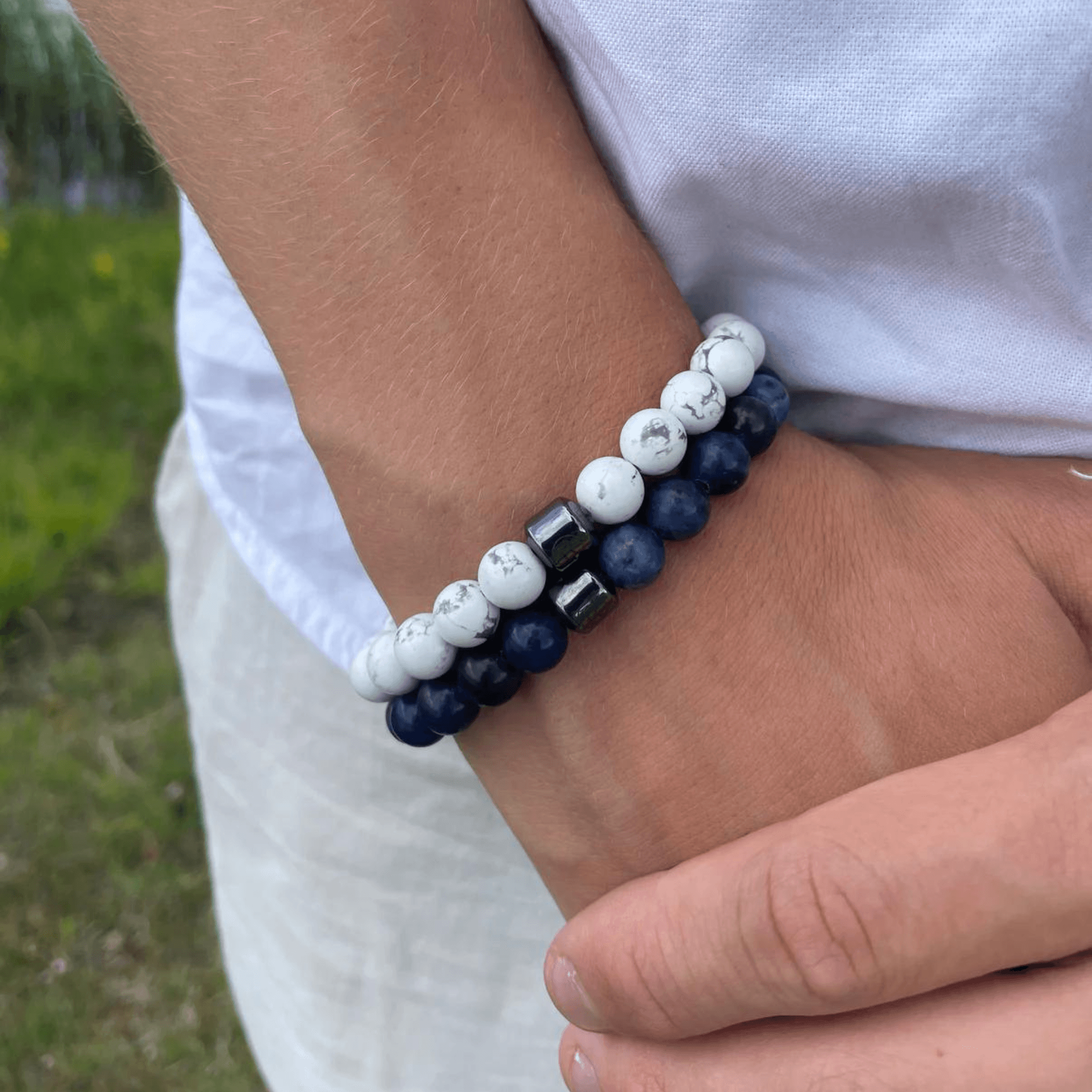 Blå & Vit Marmor Armband - Limited Edition - Rovior