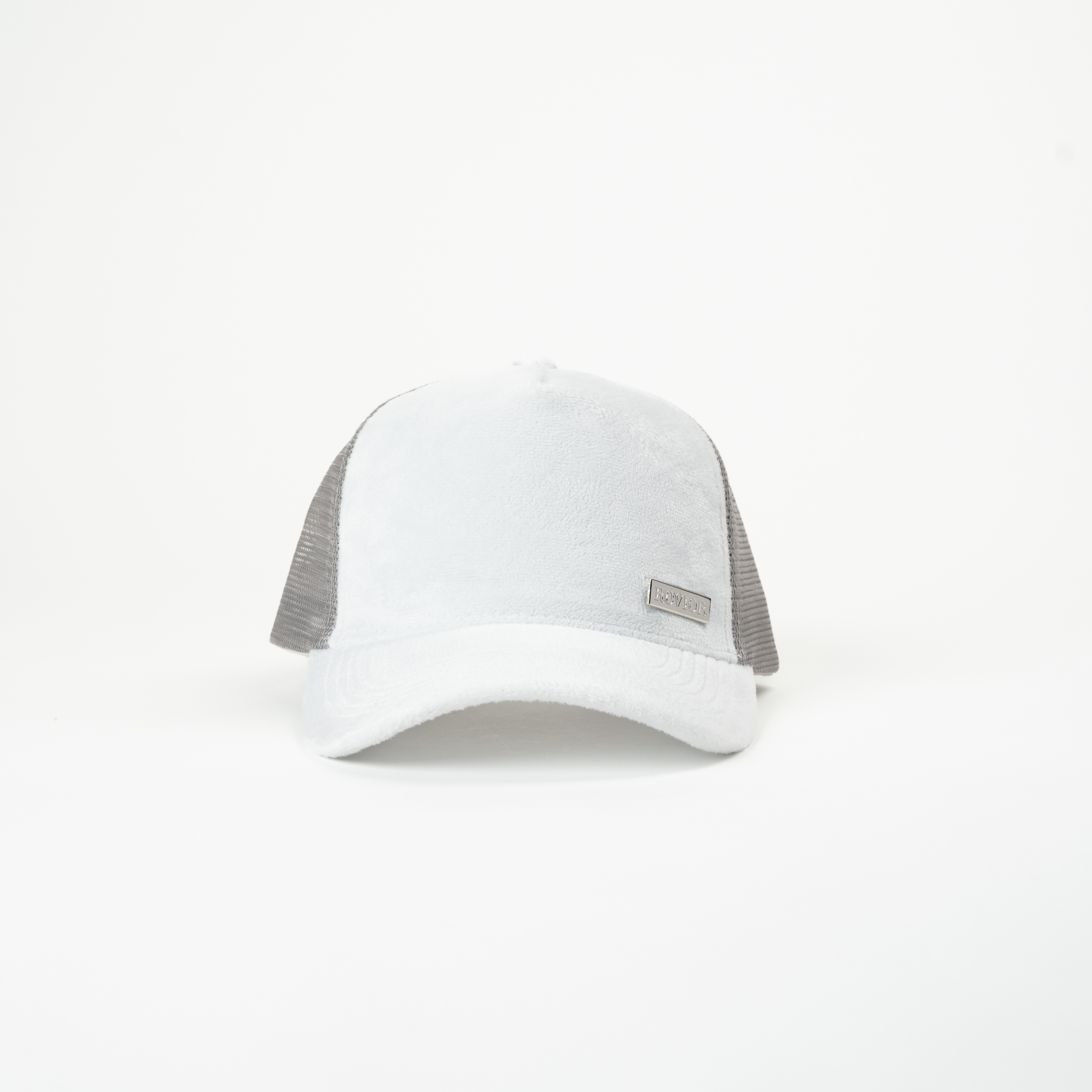 Metaluxe Velvet Cap - Gray & White