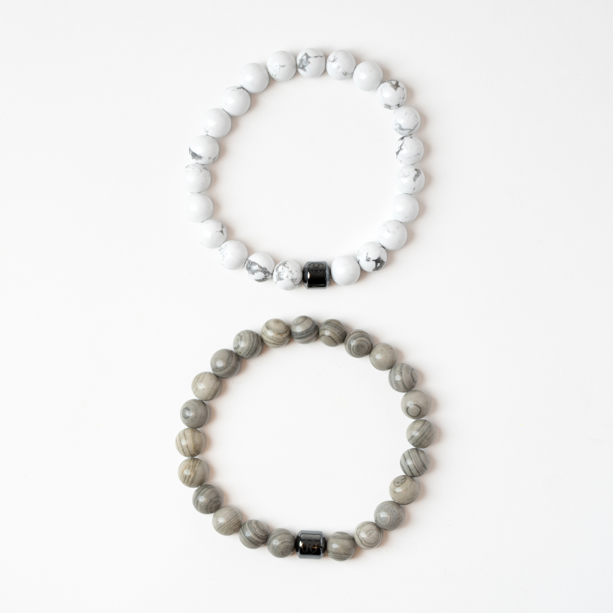 Marmor Armband - Ljusgrå & Vit