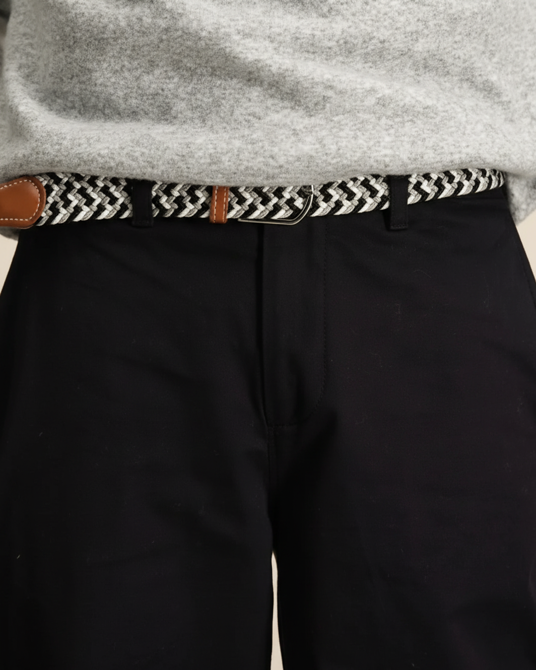 Flätat Bälte - Grå & Vit