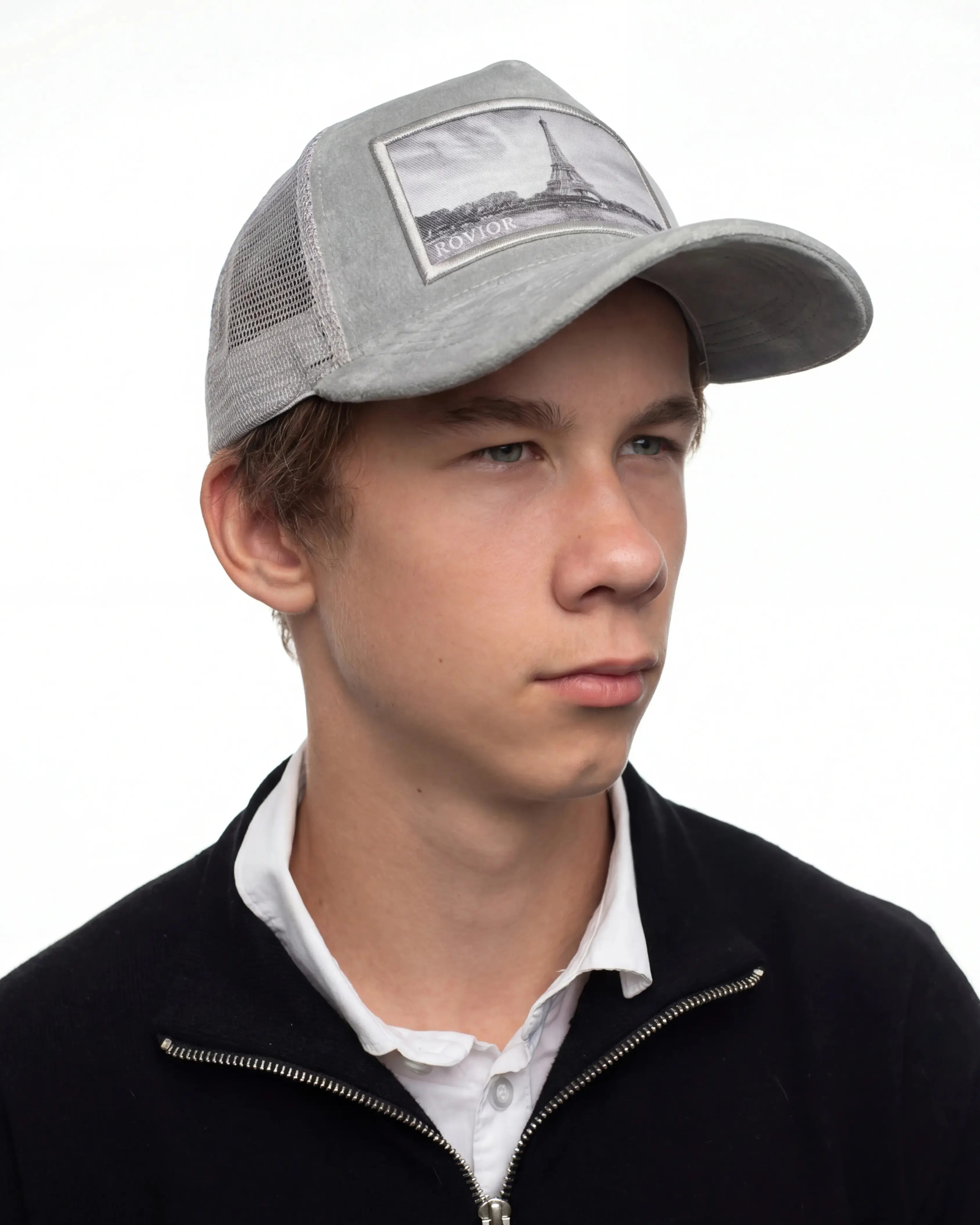 Kombination af fløjlskasket - Lysegrå og hvid